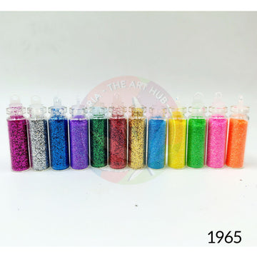 12 in 1 Glitter Powder message bottle set