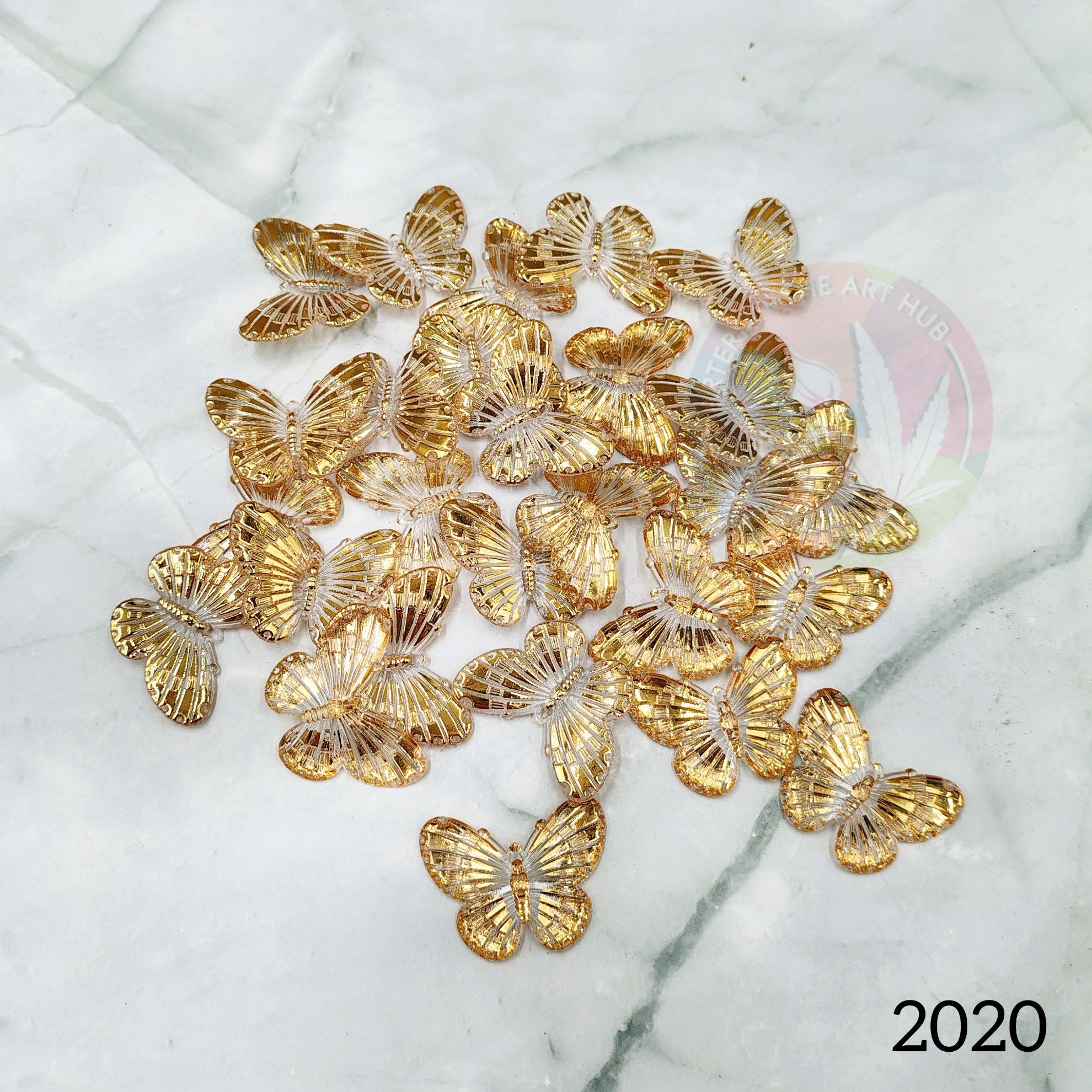 Golden Charm Beads- Butterfly Charm