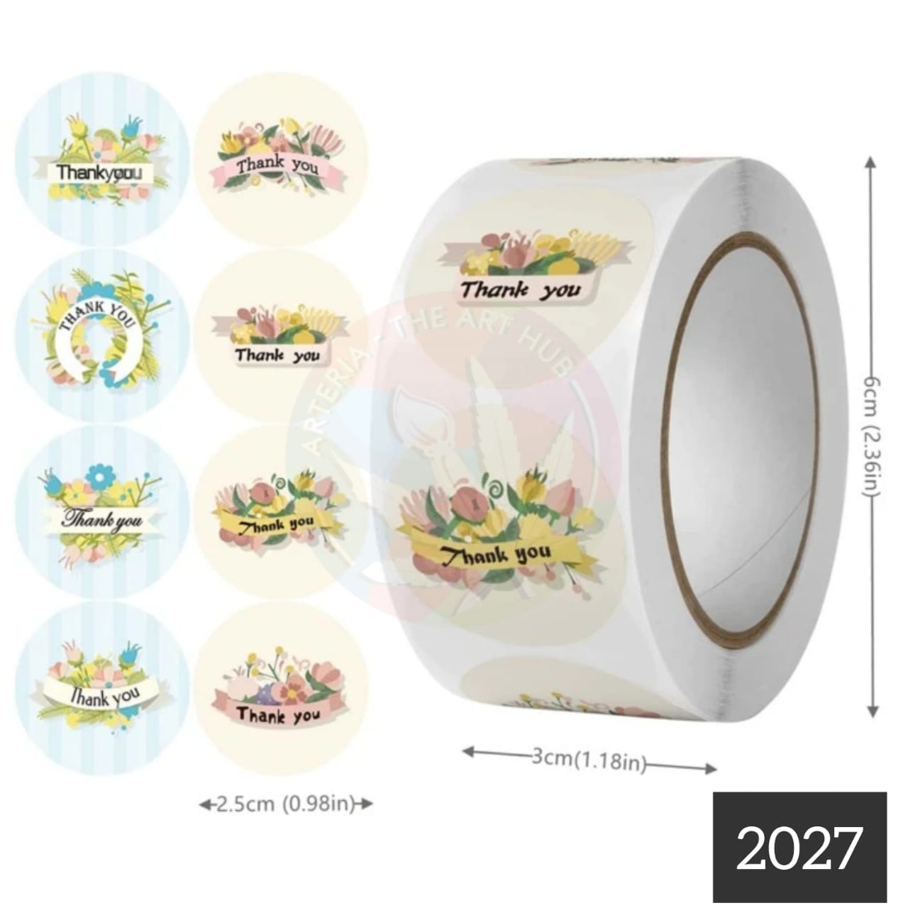 Floral Print Thankyou Sticker