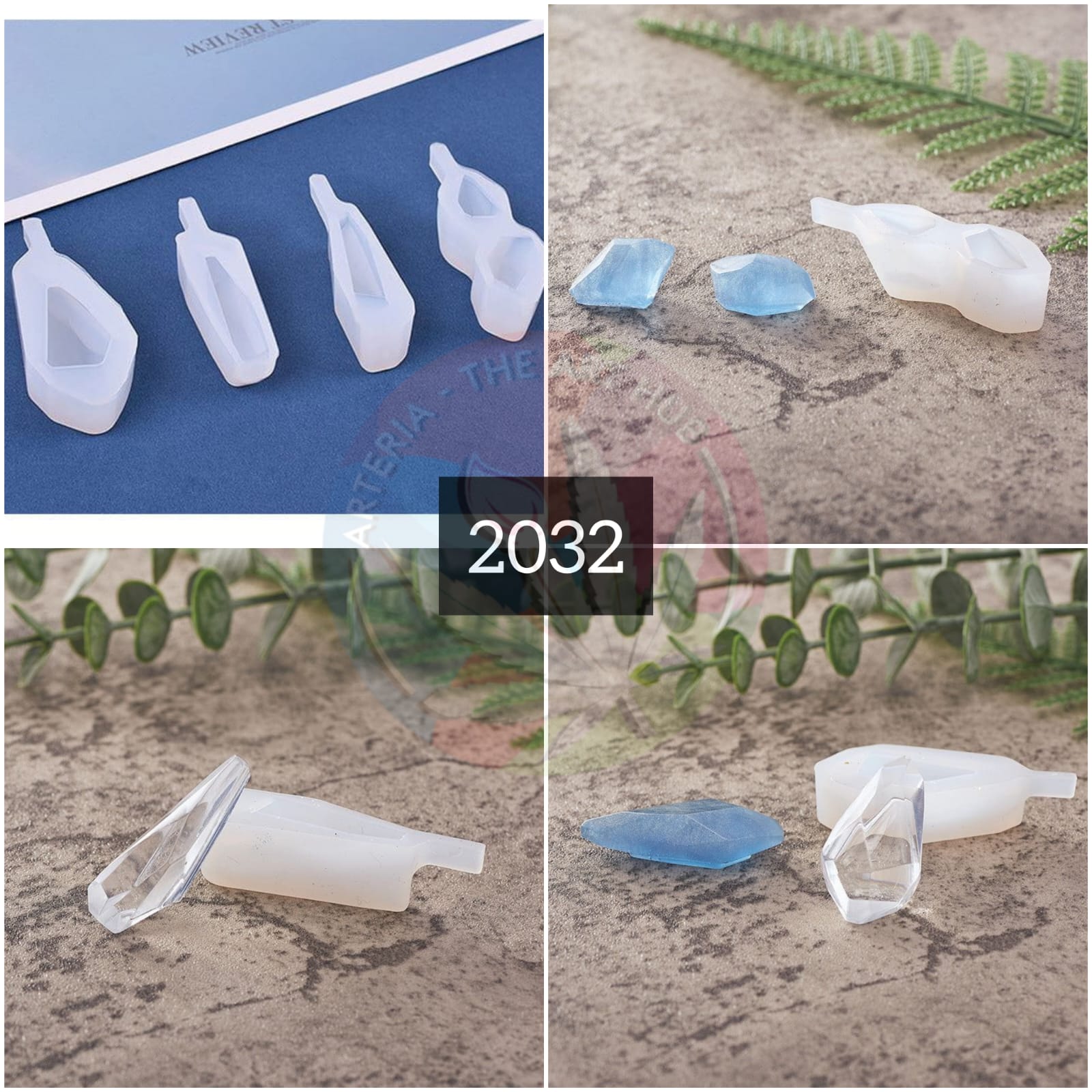 4 pc stone jewellery & keychain mould