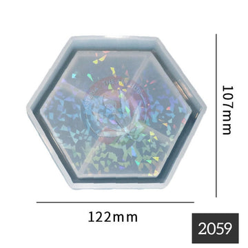 Holographic Coaster Mould- Hexagon