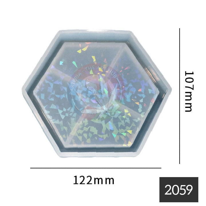 Holographic Coaster Mould- Hexagon