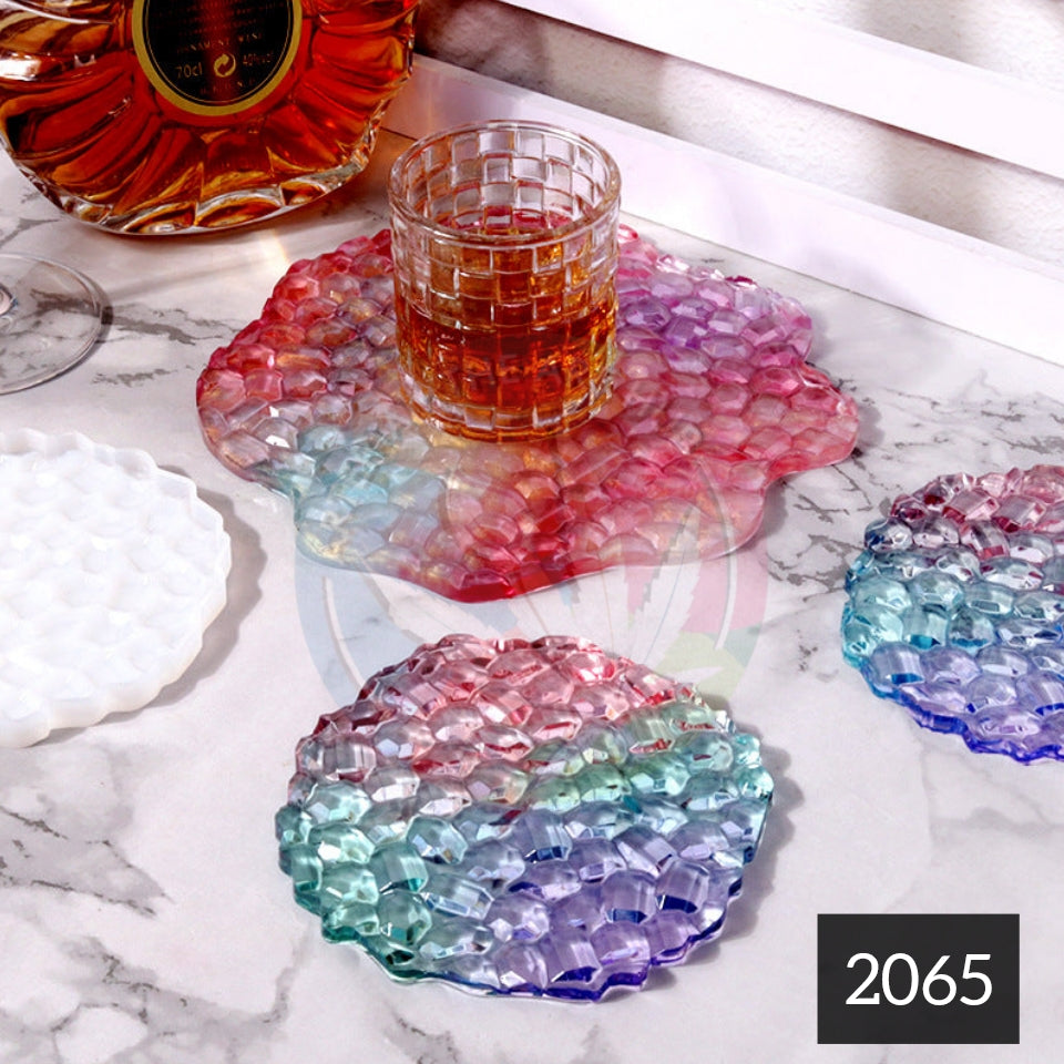 Round Agate mosaic texture Coaster mould