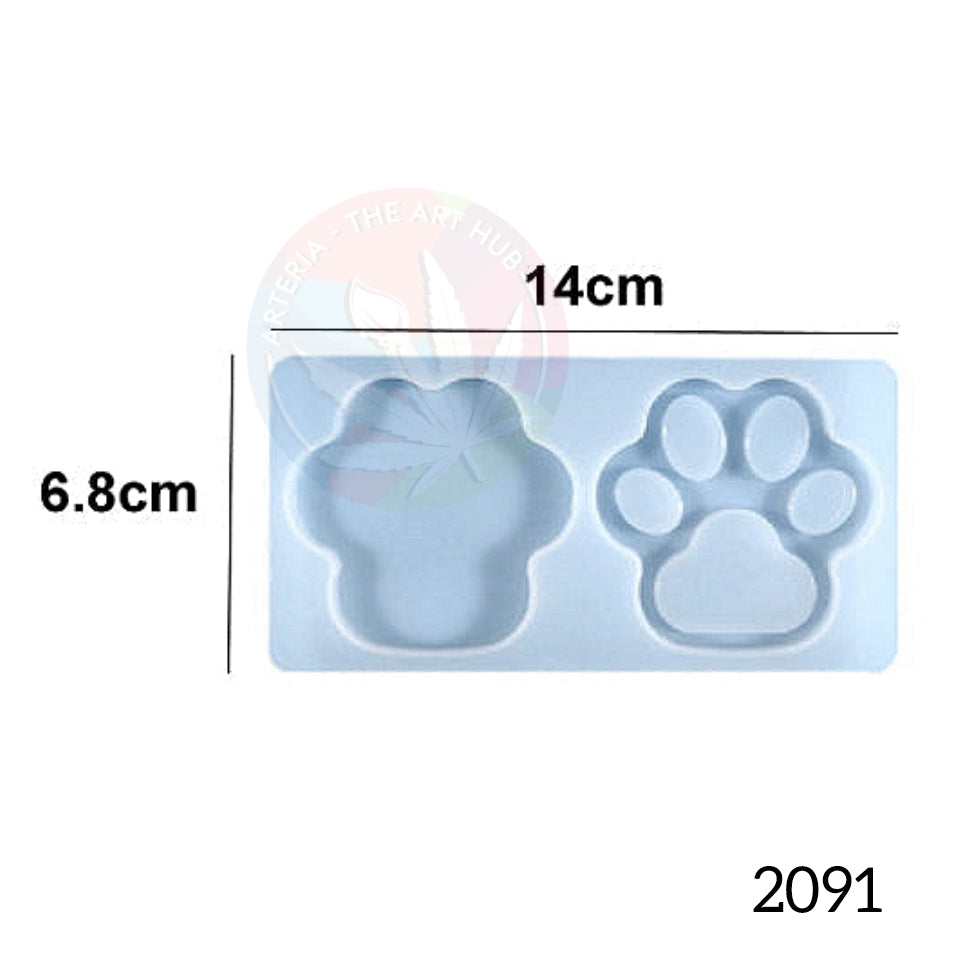 2 cavity Paw keychain, jewellery & clip mould