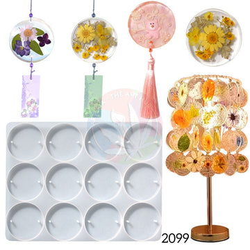 12 Cavity Round Jewellery Mould with holes