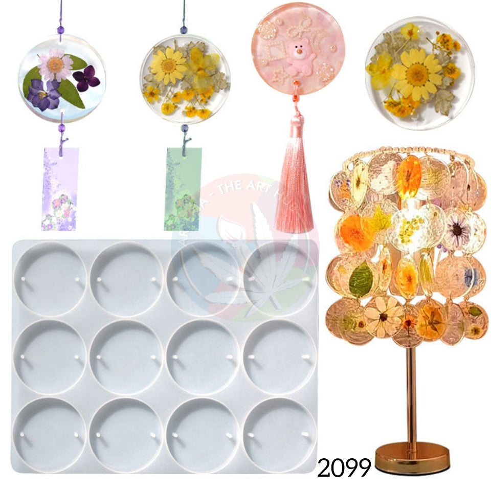 12 Cavity Round Jewellery Mould with holes