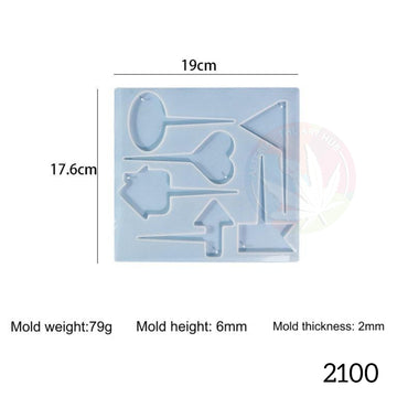 6 Cavity Sign Board & Cake Topper Mould