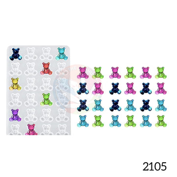24 Cavity Small Teddy Bears Keychain Mould