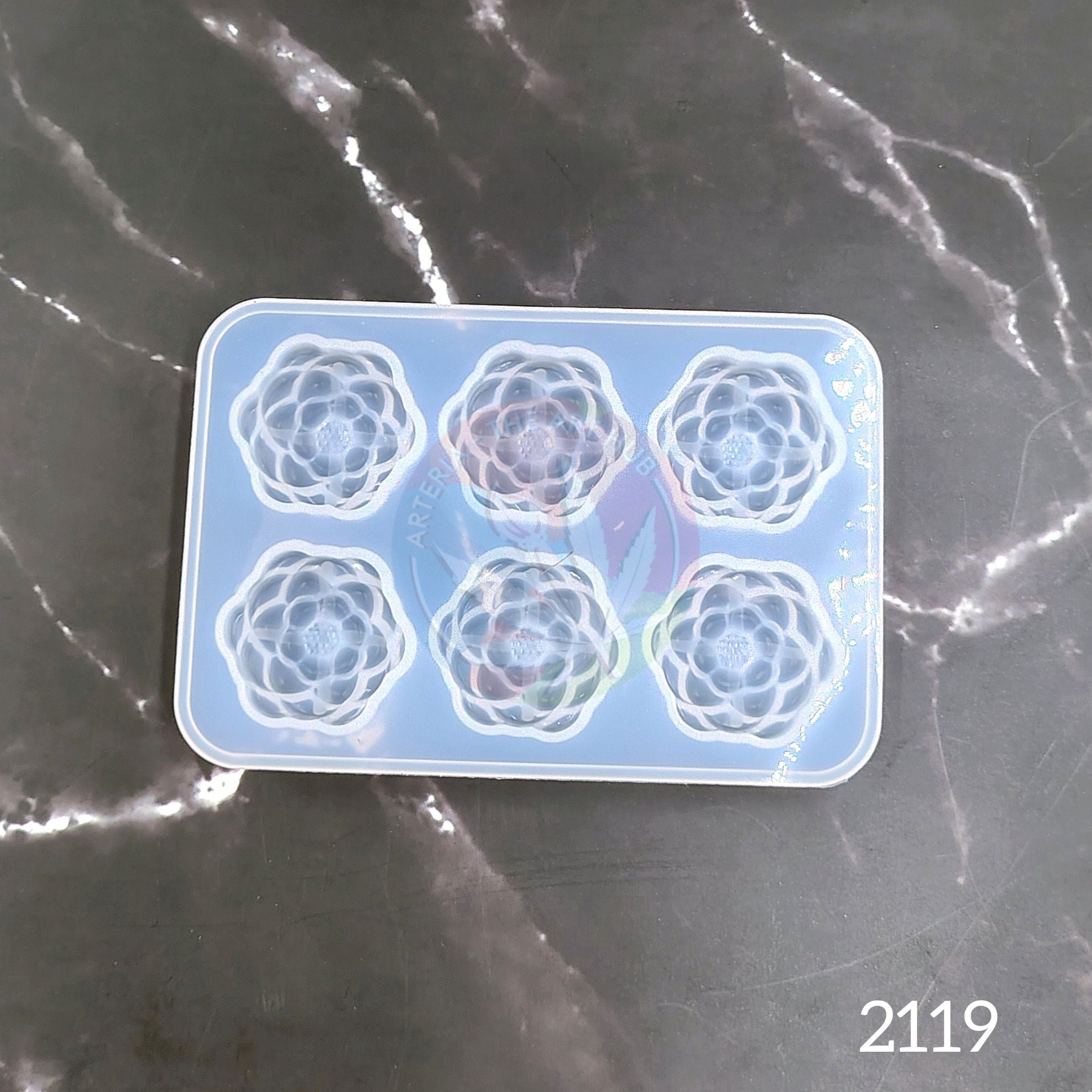 6 cavity 3D flower mould
