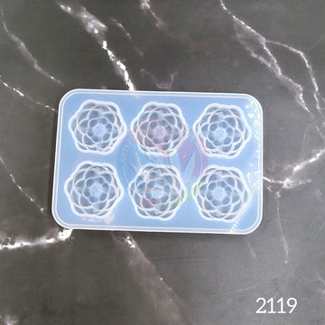 6 cavity 3D flower mould