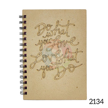 A6 MDF Spiral Notebook - Pink Message