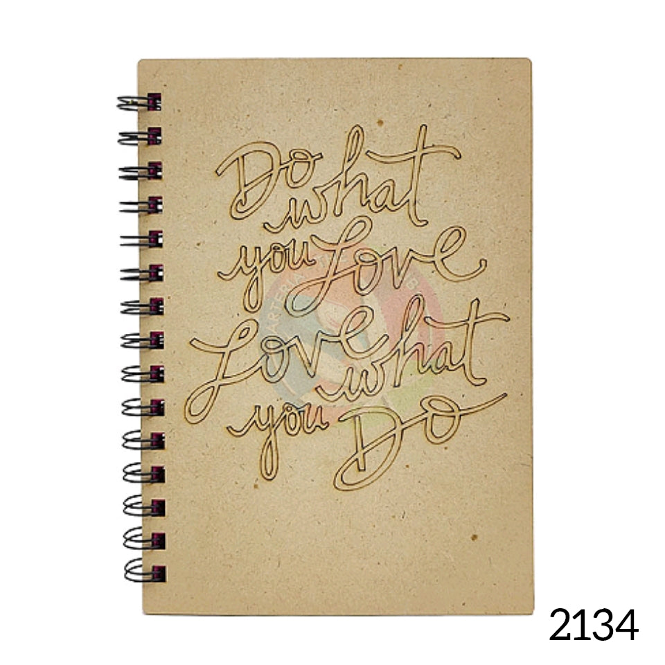 A6 MDF Spiral Notebook - Pink Message