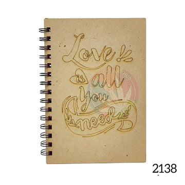 A5 MDF Spiral Notebook - Light Pink Love