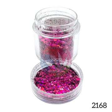 Holographic Hexa Glitters- Peach