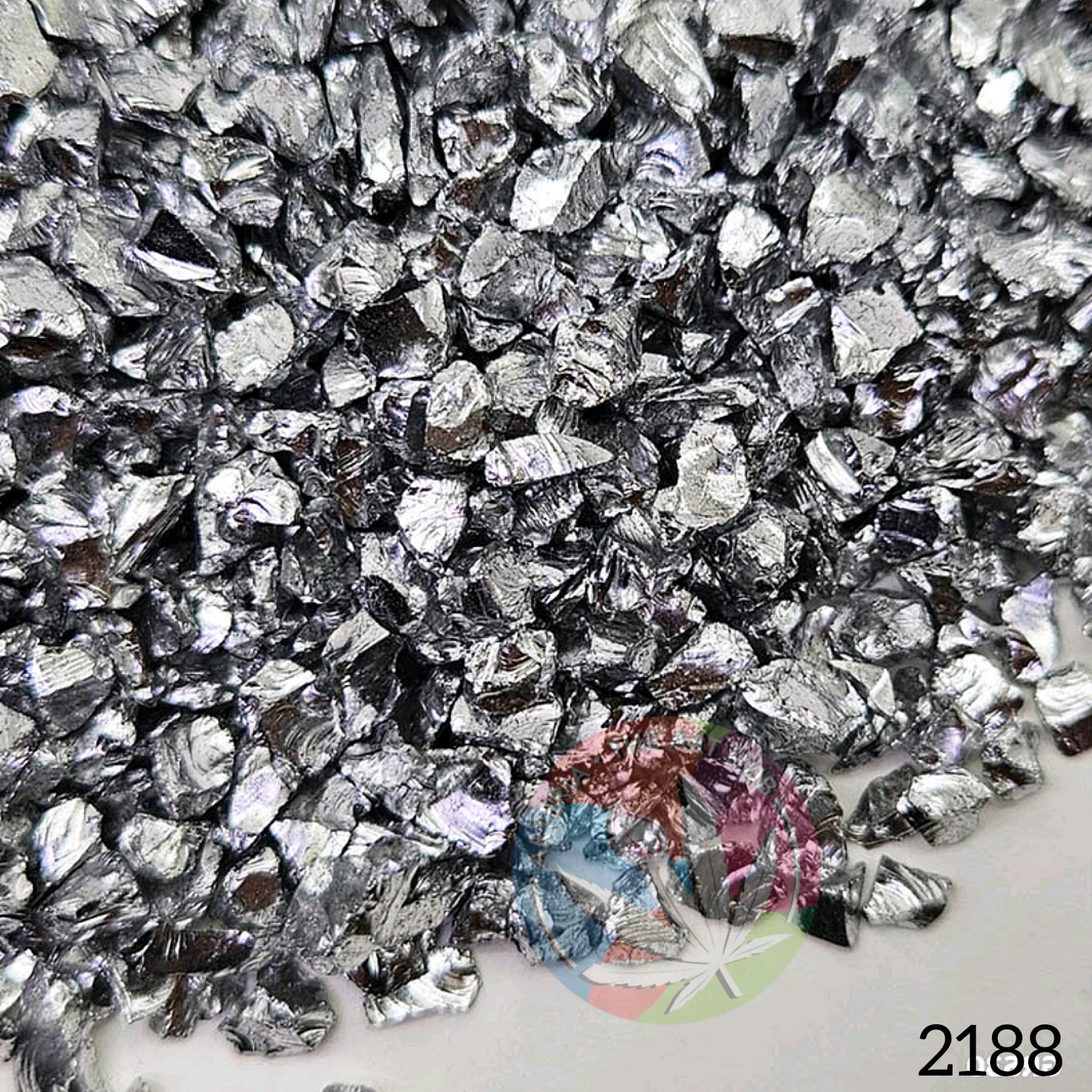 Glass Granules Medium - Metallic Silver