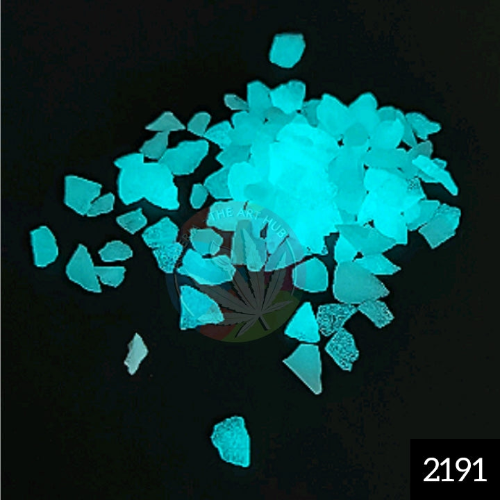 Glow in the dark Stones- small Ice Blue