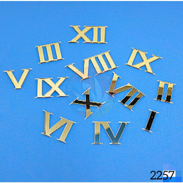 Acrylic 12 Roman Clock Numbers - Gold - 1 Inch