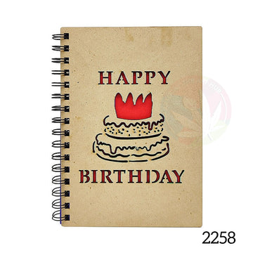 A5 MDF Spiral Notebook - Red Happy Birthday