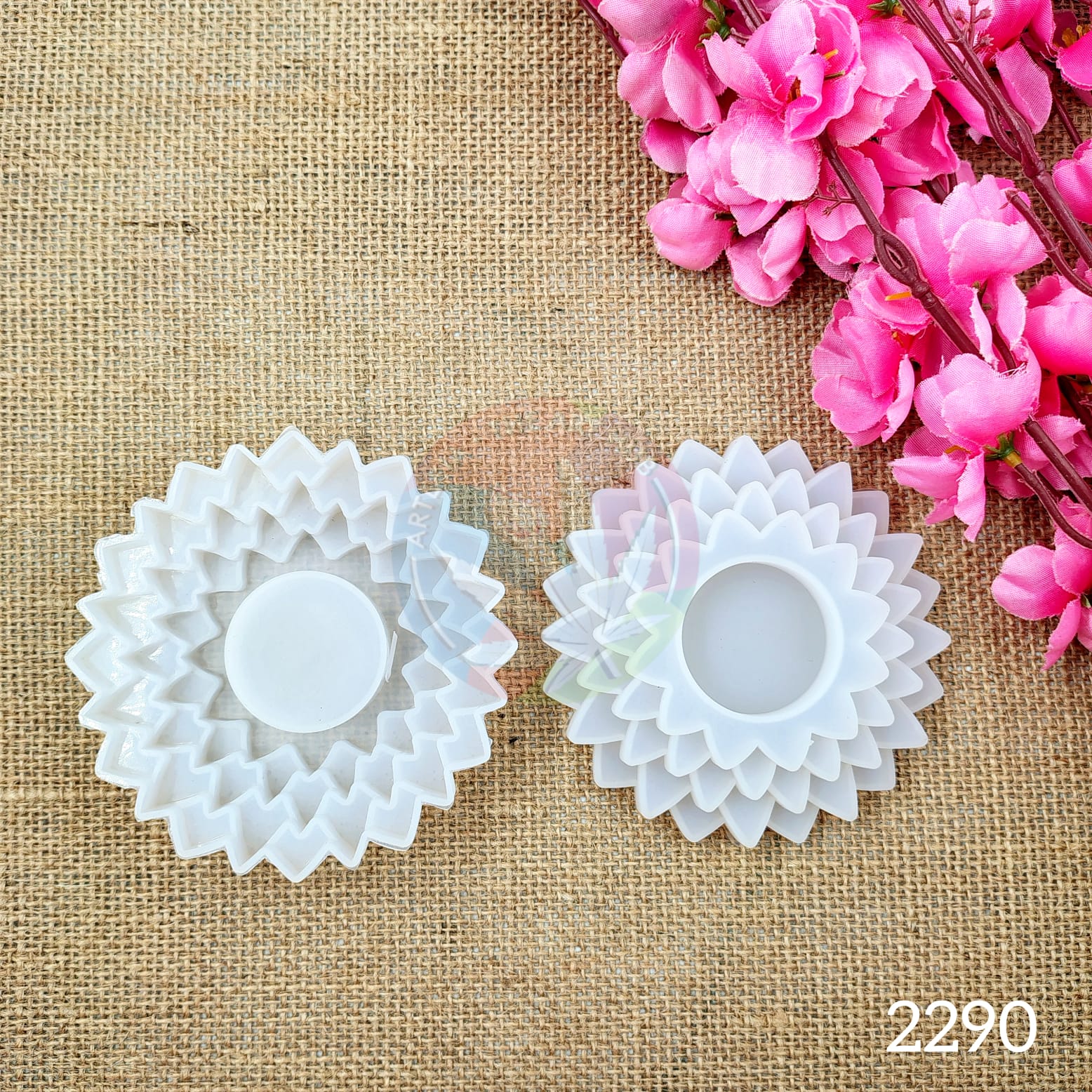4 Step Flower Tea Light Holder Mould