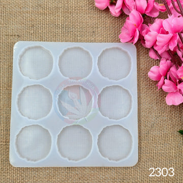 9 cavity agate round keychain & pendant mould without holes