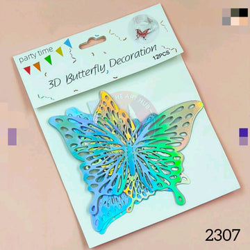 3D Butterfly  Cutouts - silver