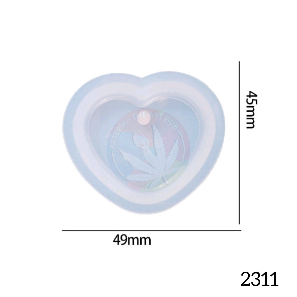 Small Heart Keychain & Pendant Mould with hole 2