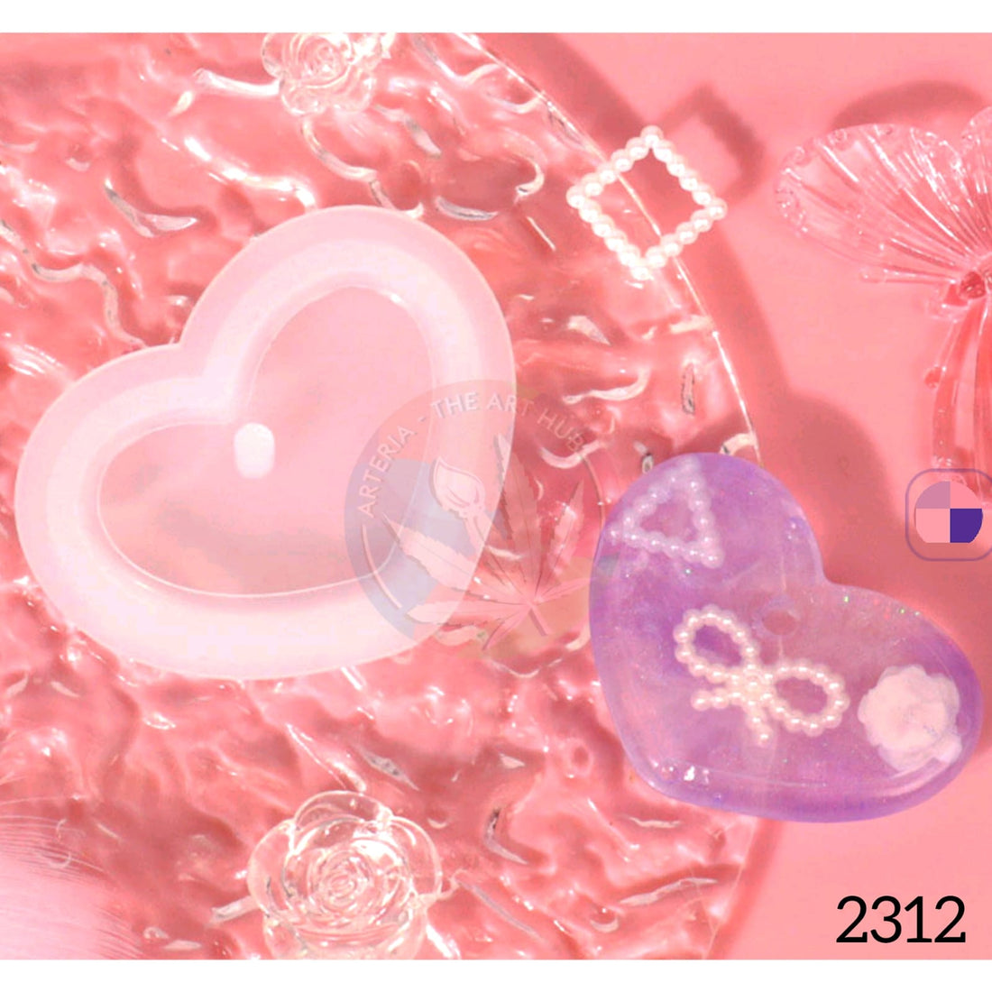 Small Heart Keychain & Pendant Mould with hole 3