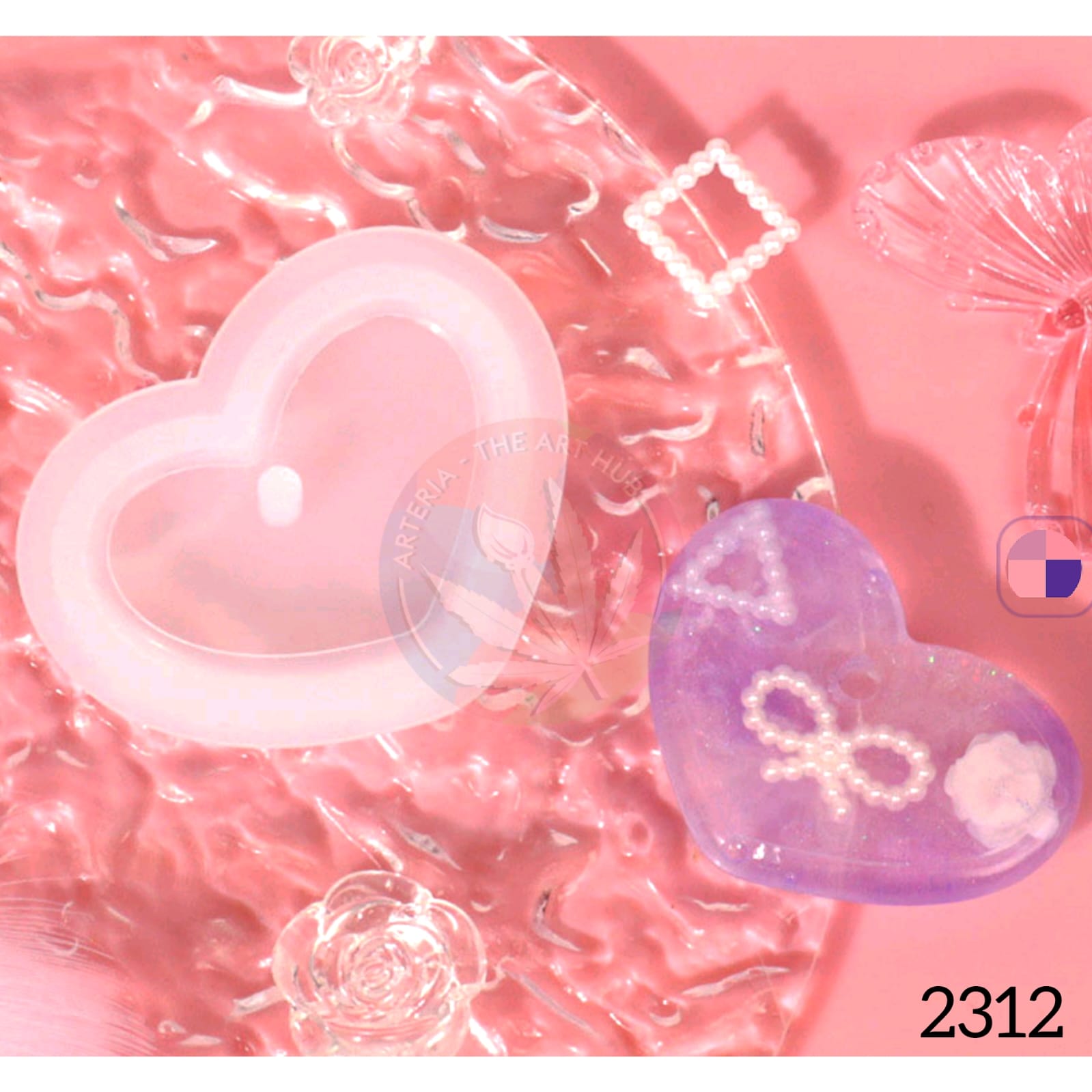 Small Heart Keychain & Pendant Mould with hole 3