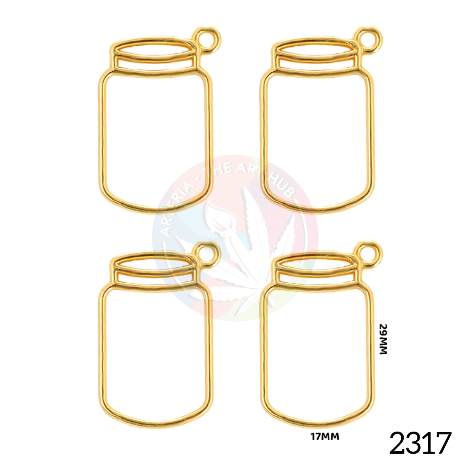 Designer Hollow Jar Bezel Golden [5 pcs]