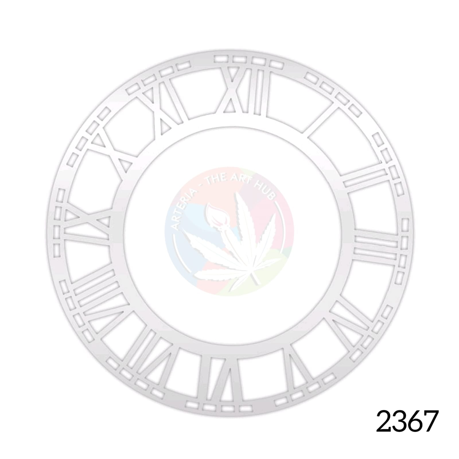 Acrylic Clock ring Silver - 8" with MDF