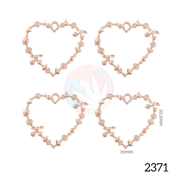 Designer Hollow Heart Bezel Rose Golden [5 pcs]