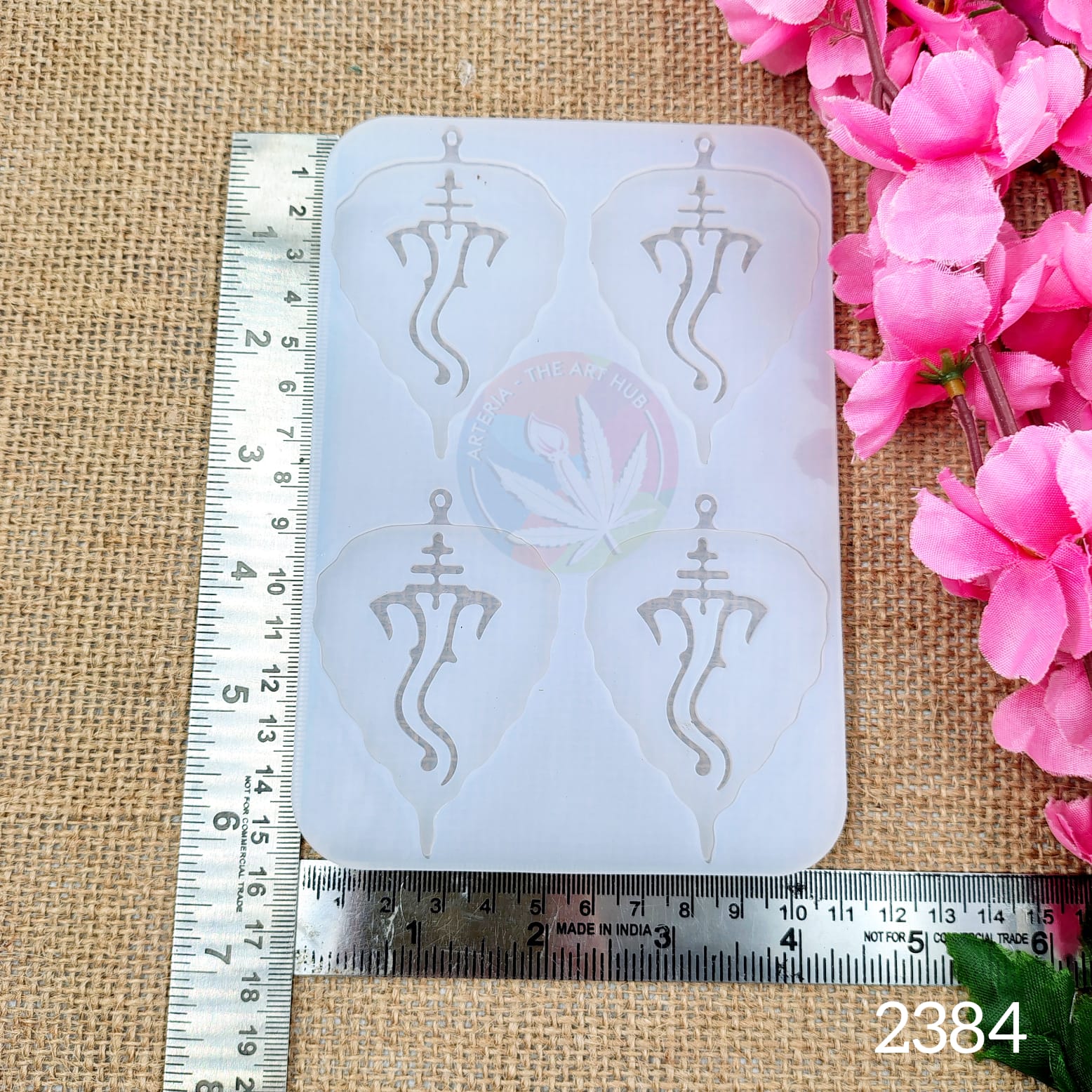 4 Cavity Leaf Ganpatiji / Ganeshji Keychain Mould