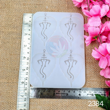 4 Cavity Leaf Ganpatiji / Ganeshji Keychain Mould
