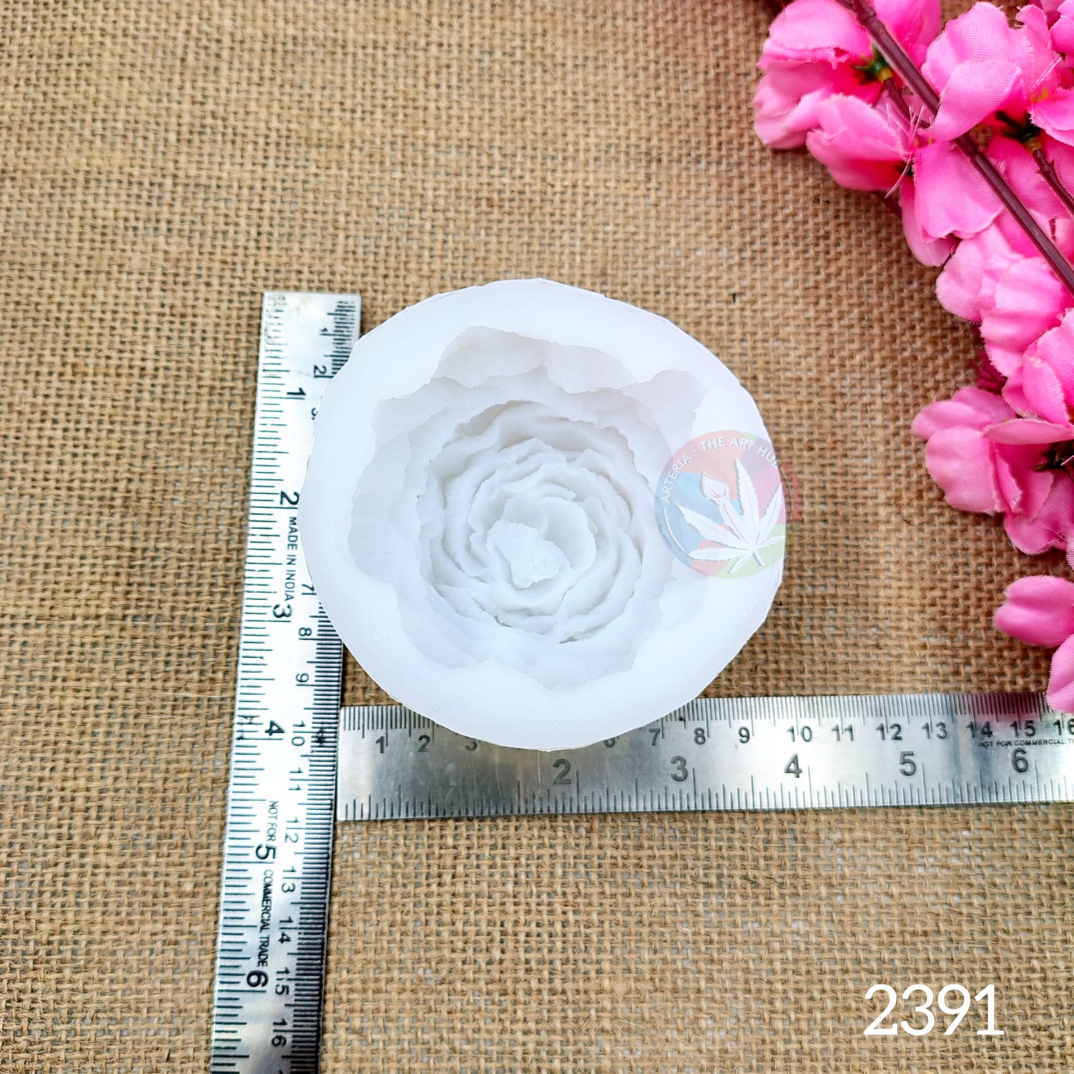 3D Peony flower candle mould