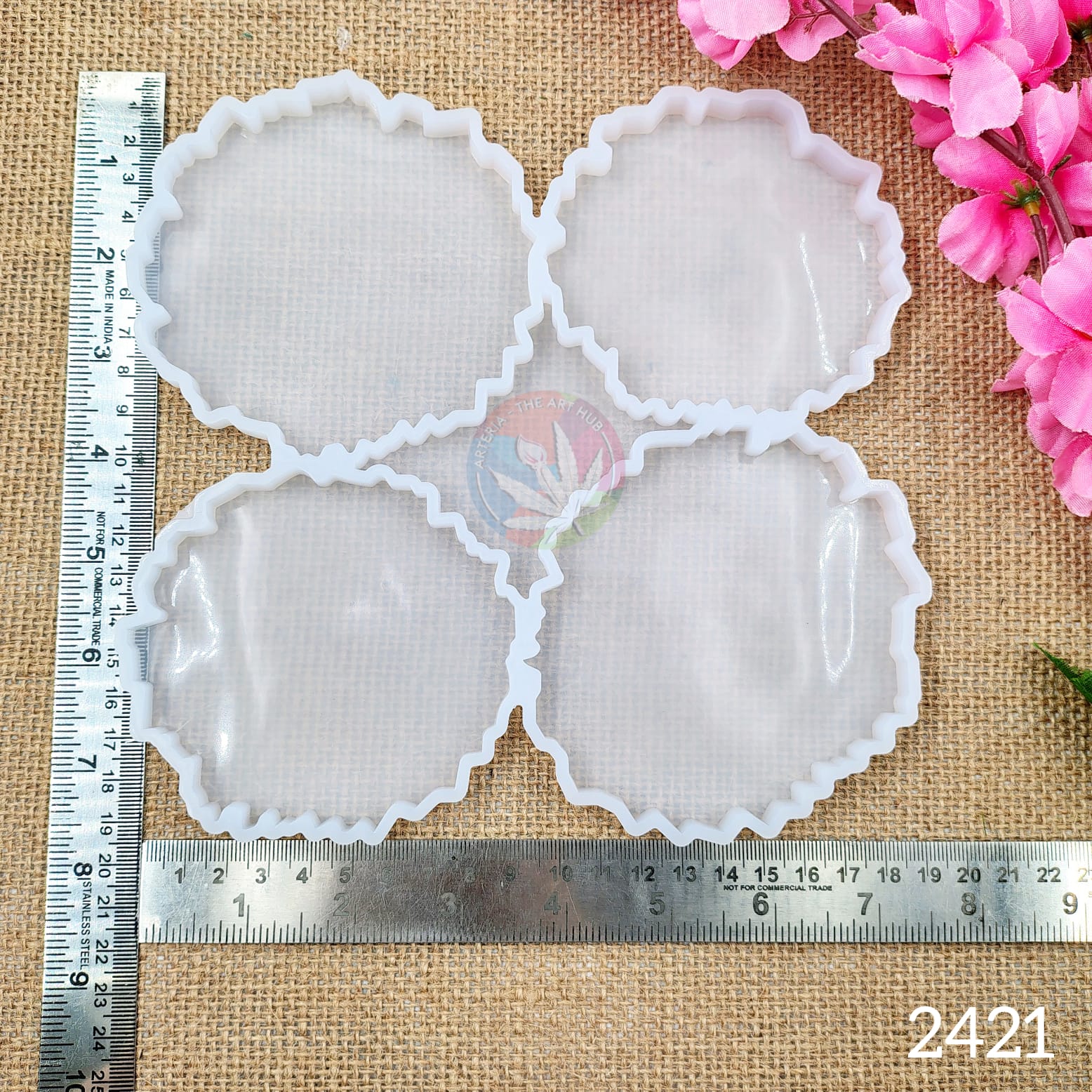 4 Cavity round agate coaster mould