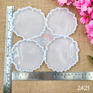 4 Cavity round agate coaster mould