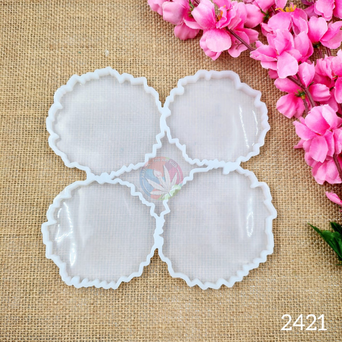 4 Cavity round agate coaster mould