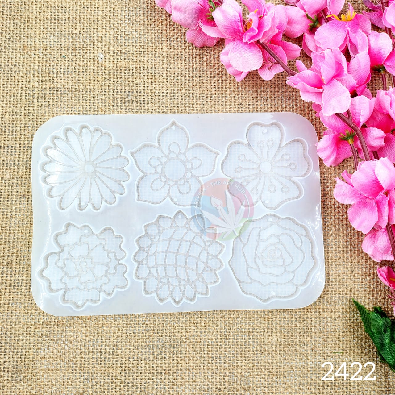 6 cavity floral keychain & pendant mould