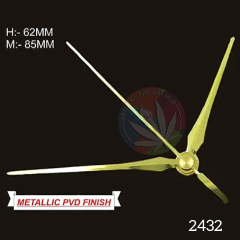 Designer Clock Hands - clock needles medium golden