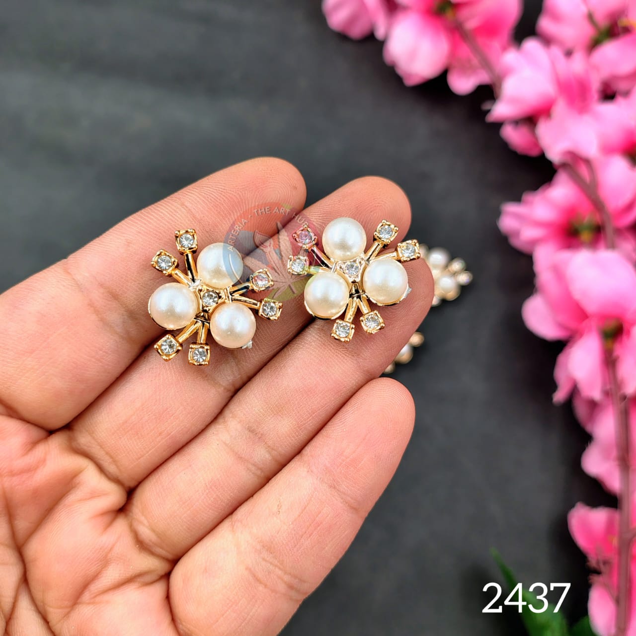 Decorative Pearl flowers - Pack of 6