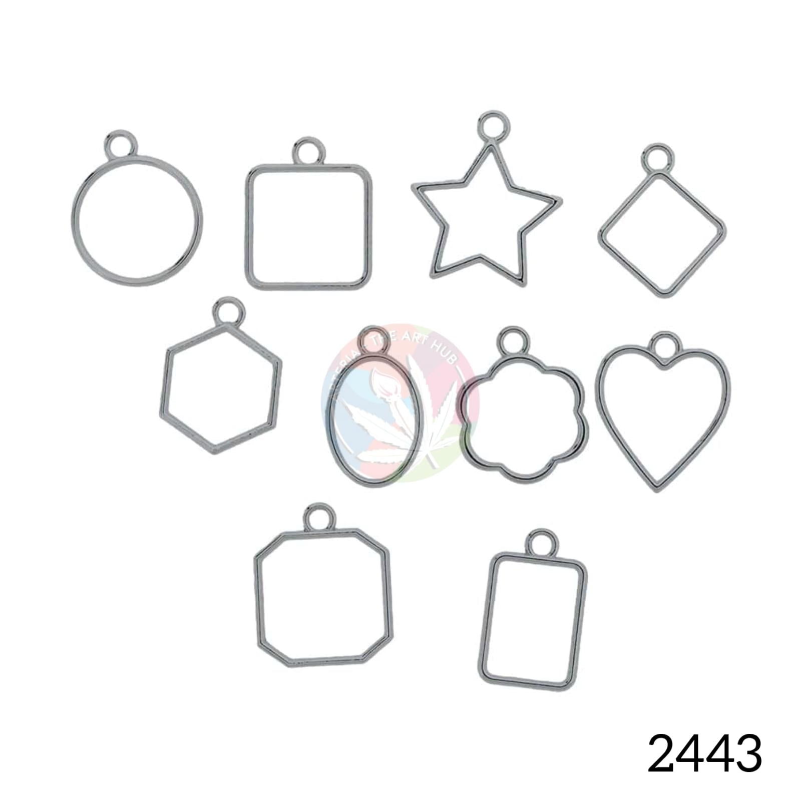 Silver Hollow Small Bezels set of 10