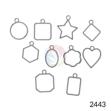 Silver Hollow Small Bezels set of 10