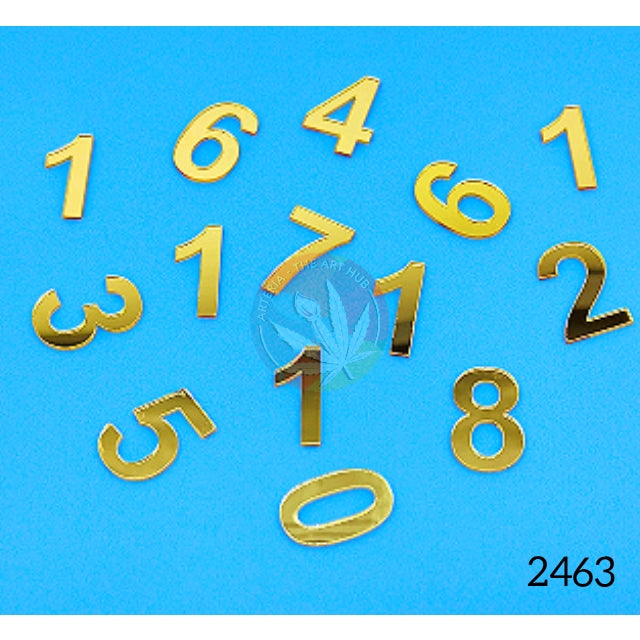 Acrylic 12 Clock Numbers Golden - 1 Inch