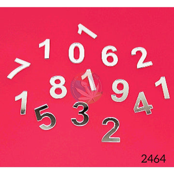 Acrylic 12 Clock Numbers Silver - 1 Inch