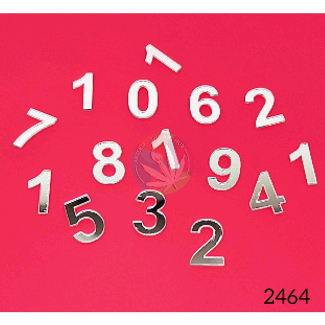 Acrylic 12 Clock Numbers Silver - 1 Inch