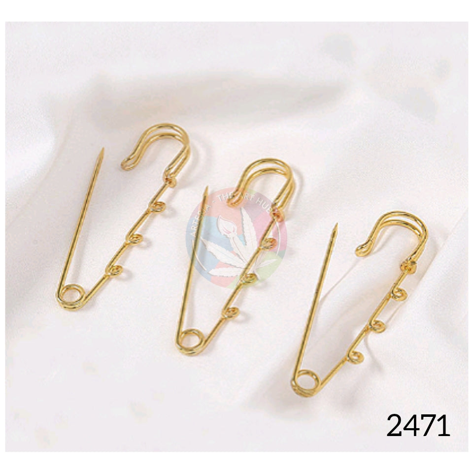 Safety Pin Brooch - golden [4pc]