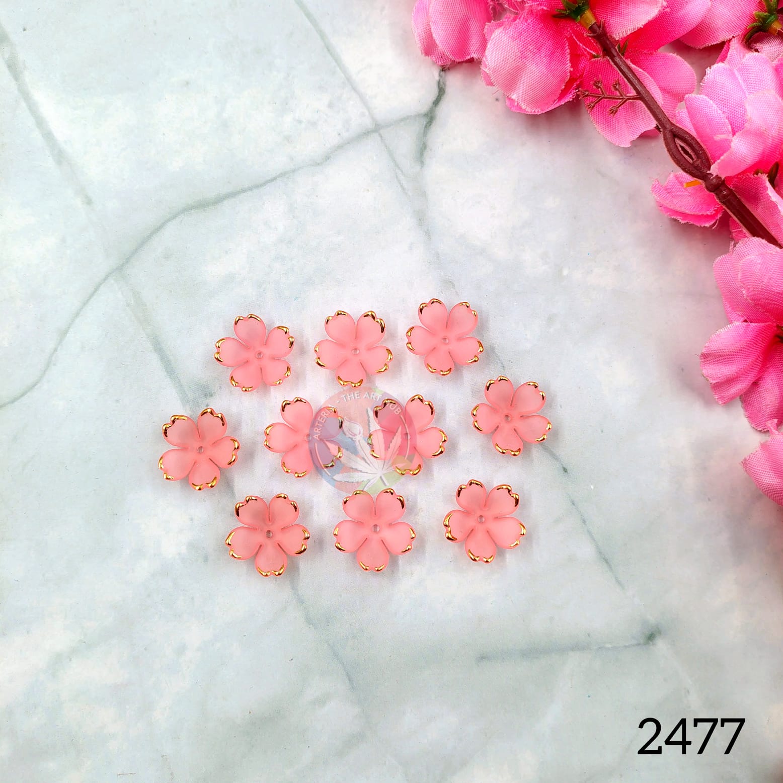 Acrylic cherry blossom flowers - Peach