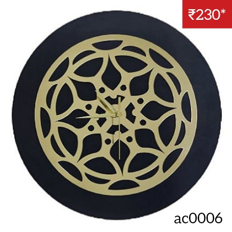 Golden Acrylic Ring-6 for Clock- With 12" MDF Clock Base