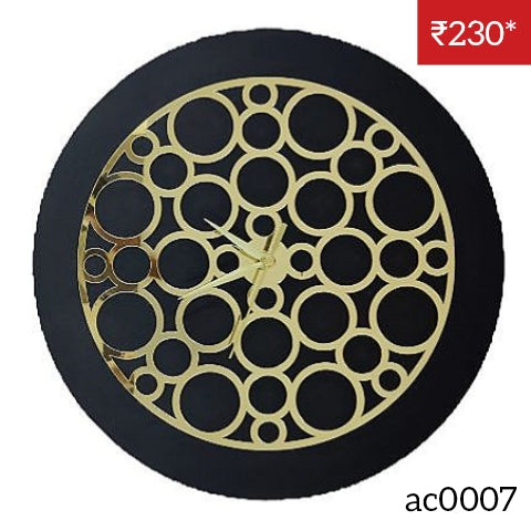 Golden Acrylic Ring-7 for Clock- With 12" MDF Clock Base