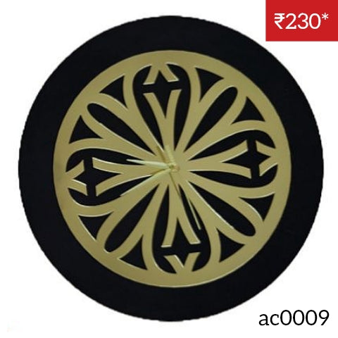 Golden Acrylic Ring-9 for Clock- With 12" MDF Clock Base